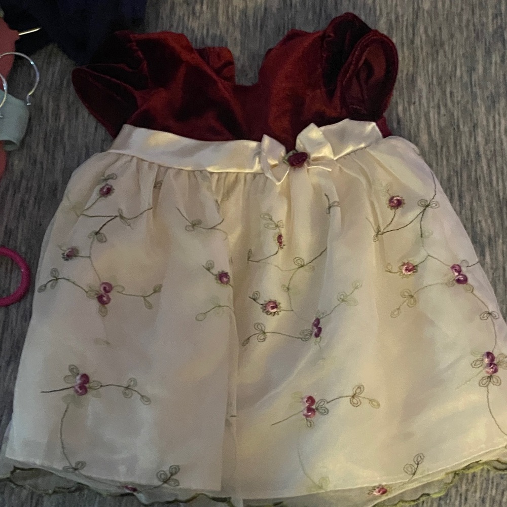 Youngland Burgundy and Cream Formal Dress